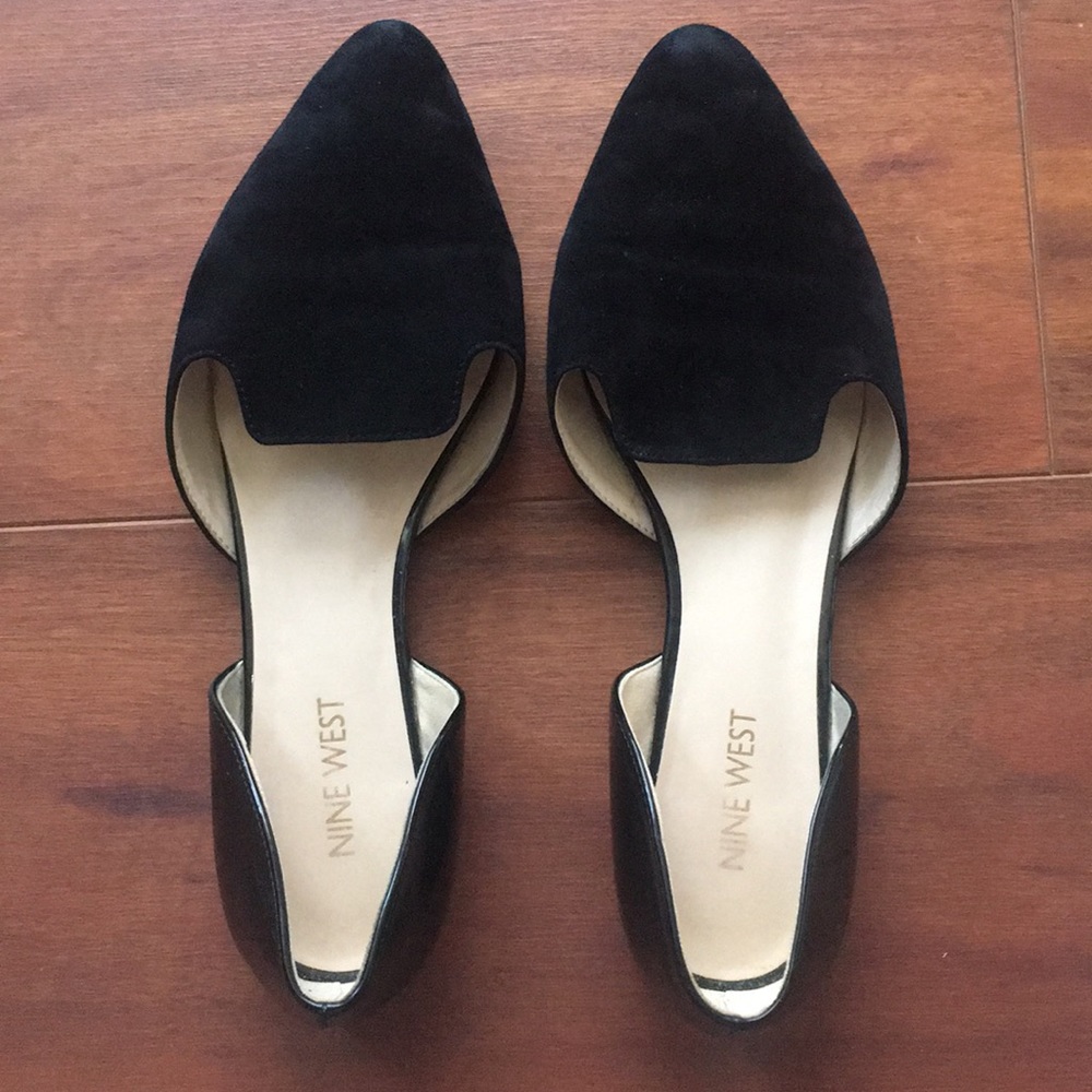 Nine West black loafer smoking flats size 8